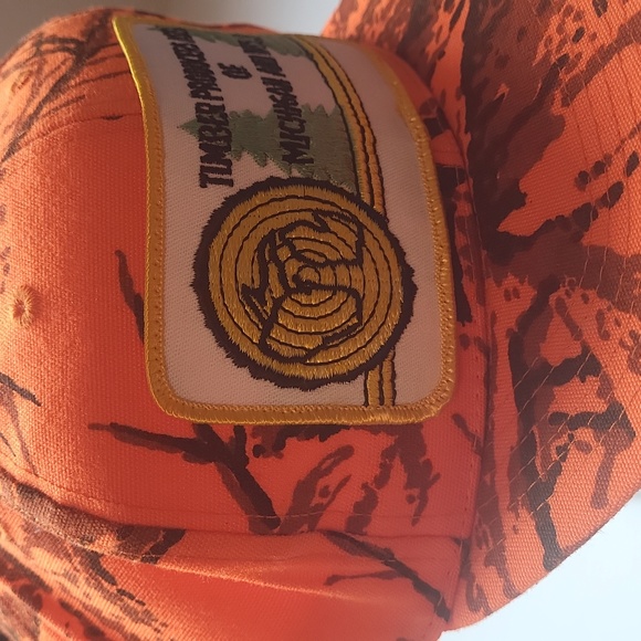 Snap Back Hat Adjustable Timber Producers Assoc. of Michigan & Wisconsin Orange - Picture 3 of 8